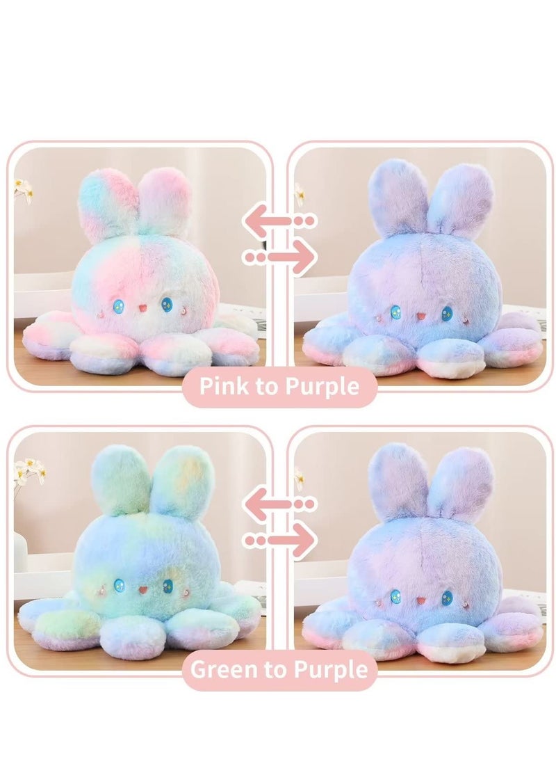 Cute Octopus Bunny Plush Toys, Reversible Octopus Plushie Bunny Stuffed Animal, Stuffed Animals Toys Dolls, Soft Stuffed Animal Octopus Rabbit Plushies Doll for Girls Boys