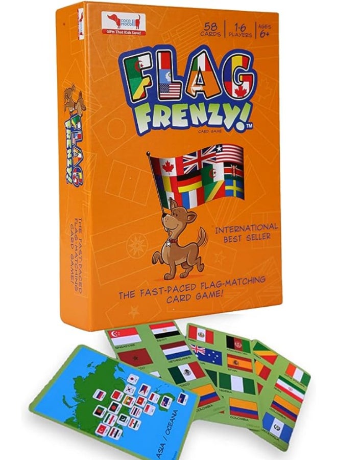 Flags of The World Card Flash Game for Kids with World Map