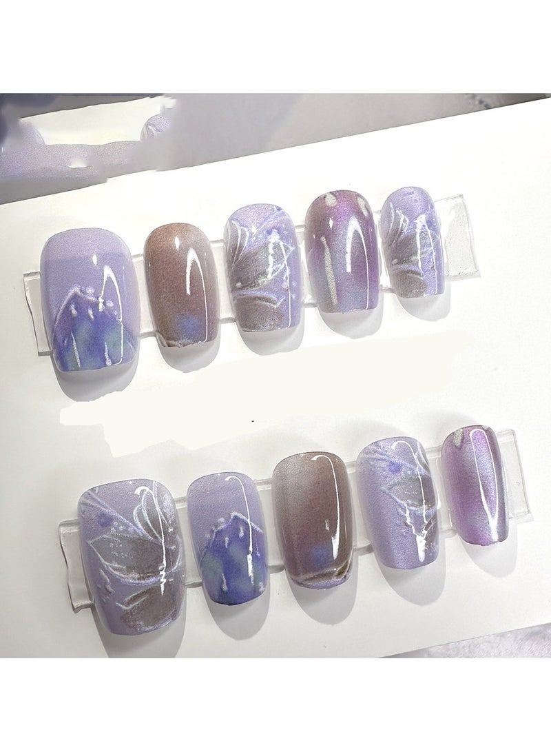 Purple Butterfly Fantasy Handmade Wearable Nail Strap Kit