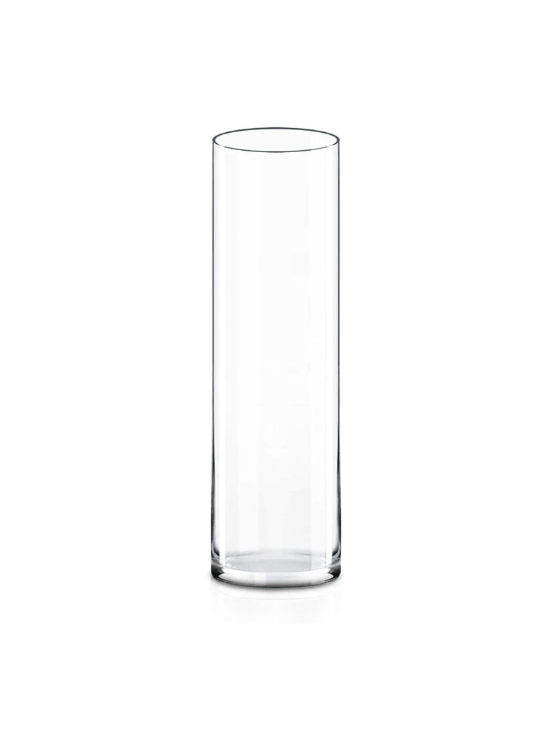 Clear Glass Cylinder Vase (H:16