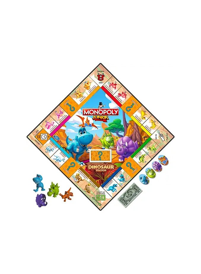 Monopoly Junior Dinosaur Edition Board Game – Fun Kids' Game for 2-4 Players | Colorful Dinosaur Toys | Educational Board Game for Children Ages 5+ | Perfect Family Game Night Activity