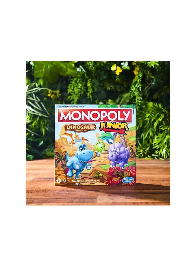 Monopoly Junior Dinosaur Edition Board Game – Fun Kids' Game for 2-4 Players | Colorful Dinosaur Toys | Educational Board Game for Children Ages 5+ | Perfect Family Game Night Activity