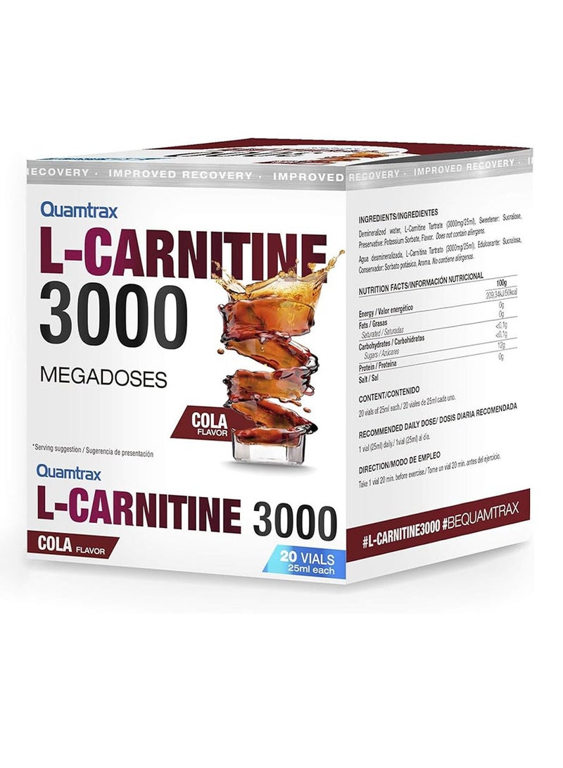Quamtrax L-carnitine 3000 Shot 500ml Cola