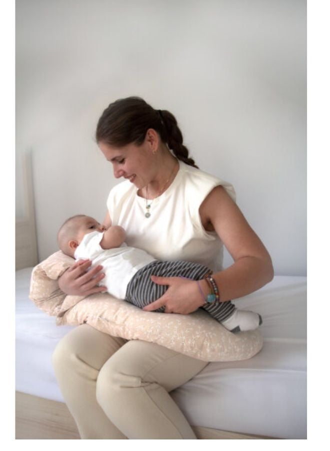 Babyjem Head-Supported Breastfeeding Cushion, Salmon - Versatile and Comfortable Pillow for Pregnancy, Postpartum and Baby Support