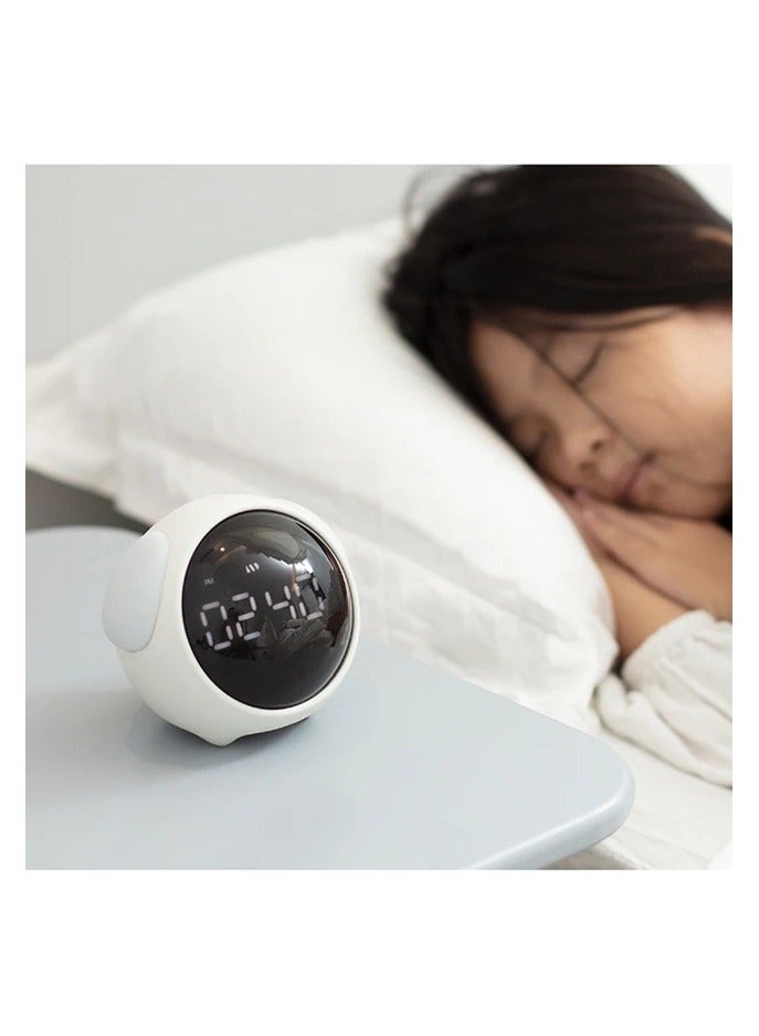 Cute Expression Baby Alarm Clock Multifunctional Bedside Voice Control Night Light Snooze Baby Alarm Clock Rechargeable