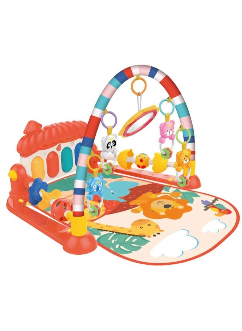 Baby Gyms Play Mats Musical Activity Center Kick & Play Piano Gym Tummy Time Padded Mat for Newborn Toddler Infants