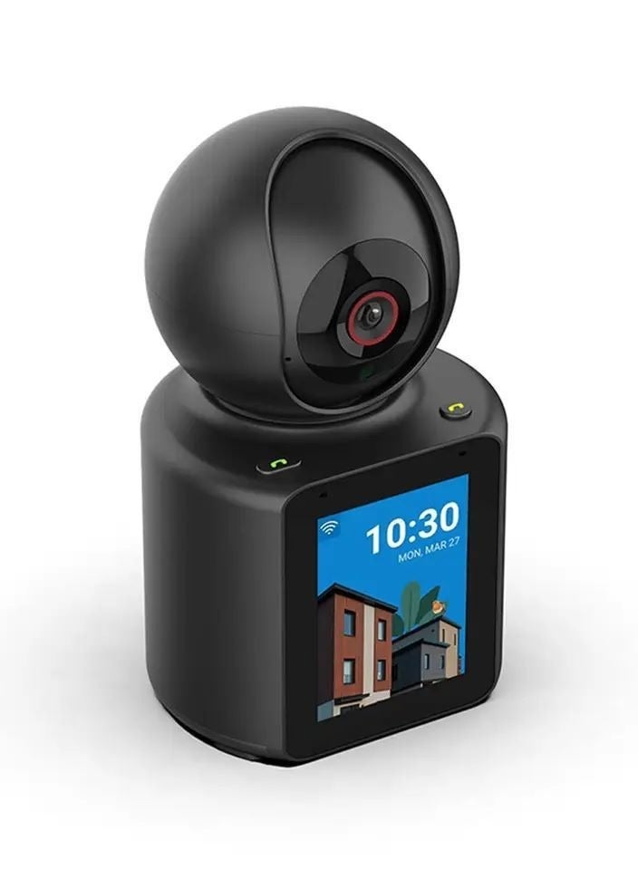 Total Home Surveillance: 2-in-1 Wireless Security Camera with Video Call & Monitoring, 350° Pan, 2K Resolution, HD Time Display, Night Vision, and Smart Motion Detection for Elderly, Baby, and Pet Mon