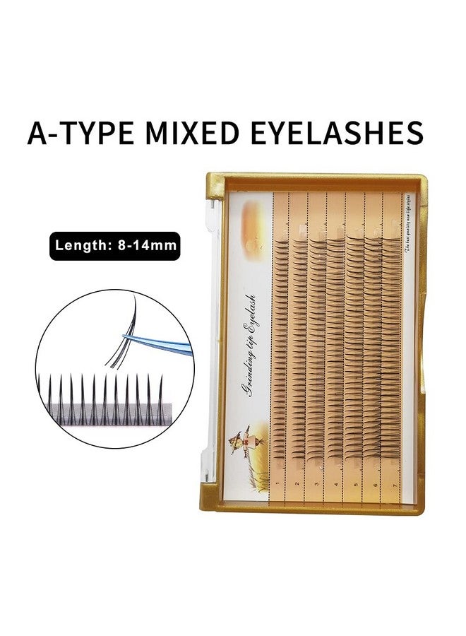 Fishtail Eyelash Extensions Mix Length Single Cluster Fans Eyelashes Fashion Fish Tail Fairy Eyelashes C Curl Super Natual Grafting Eyelash Dovetail Fly Eyelash Sharp Spikes Am Type 10D Lashes