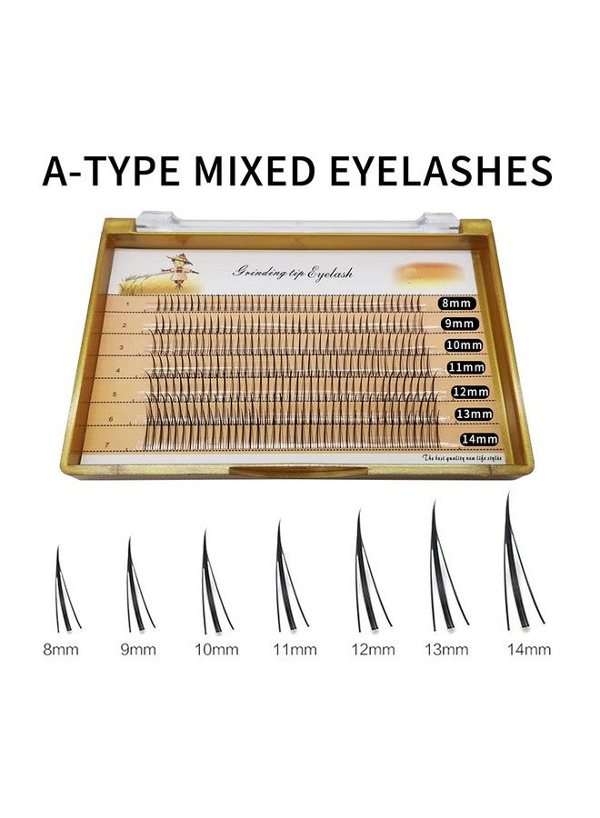 Fishtail Eyelash Extensions Mix Length Single Cluster Fans Eyelashes Fashion Fish Tail Fairy Eyelashes C Curl Super Natual Grafting Eyelash Dovetail Fly Eyelash Sharp Spikes Am Type 10D Lashes
