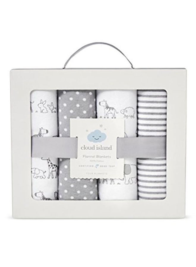 Pack Of 4 Flannel Receiving Blankets