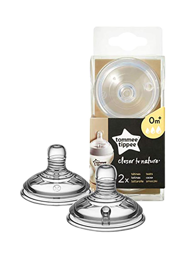 Closer To Nature Nipple, 0+ Months, Pack Of 2, Clear