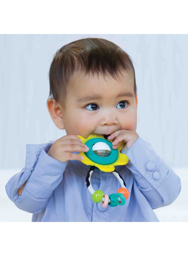 Spin And Rattle Realistic Look Soothing Baby Teether BPA Free, Multicolour - IN216314