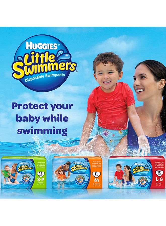Little Swimmer Disposable Swim Pants Diapers, 7 - 12 Kg, 12 Count - Small, Easy Open Sides
