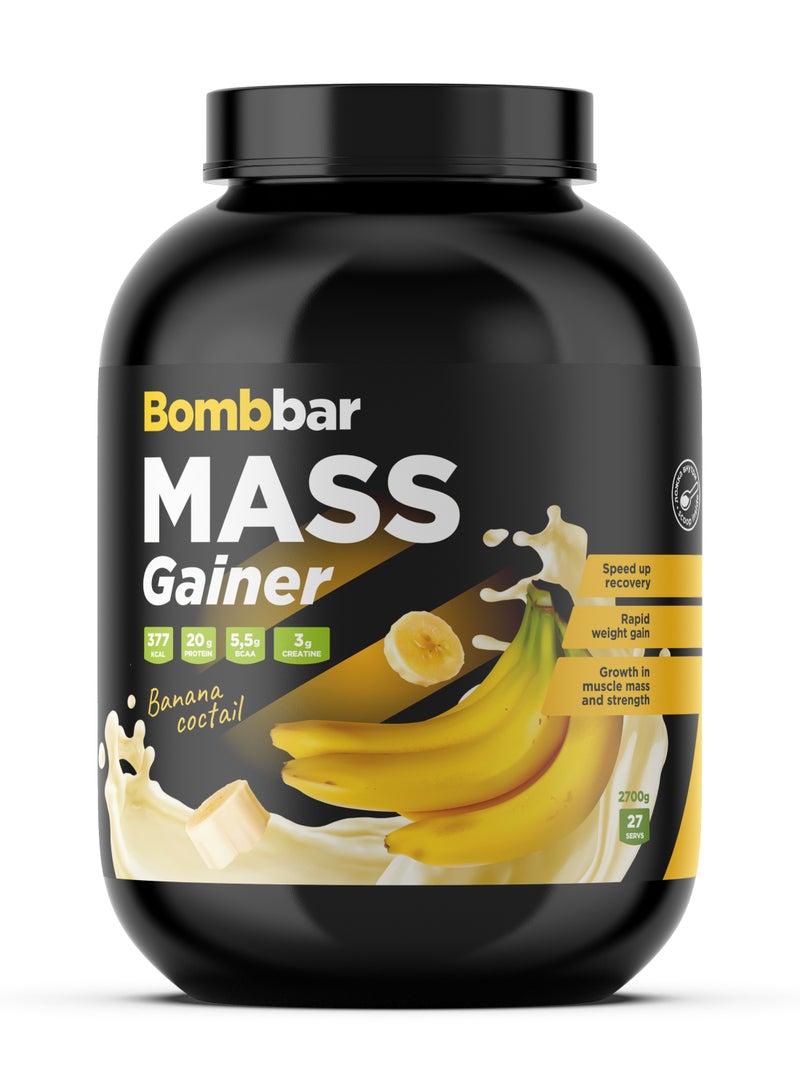Mass Gainer Protein Powder with Banana Cocktail Flavour 2700g