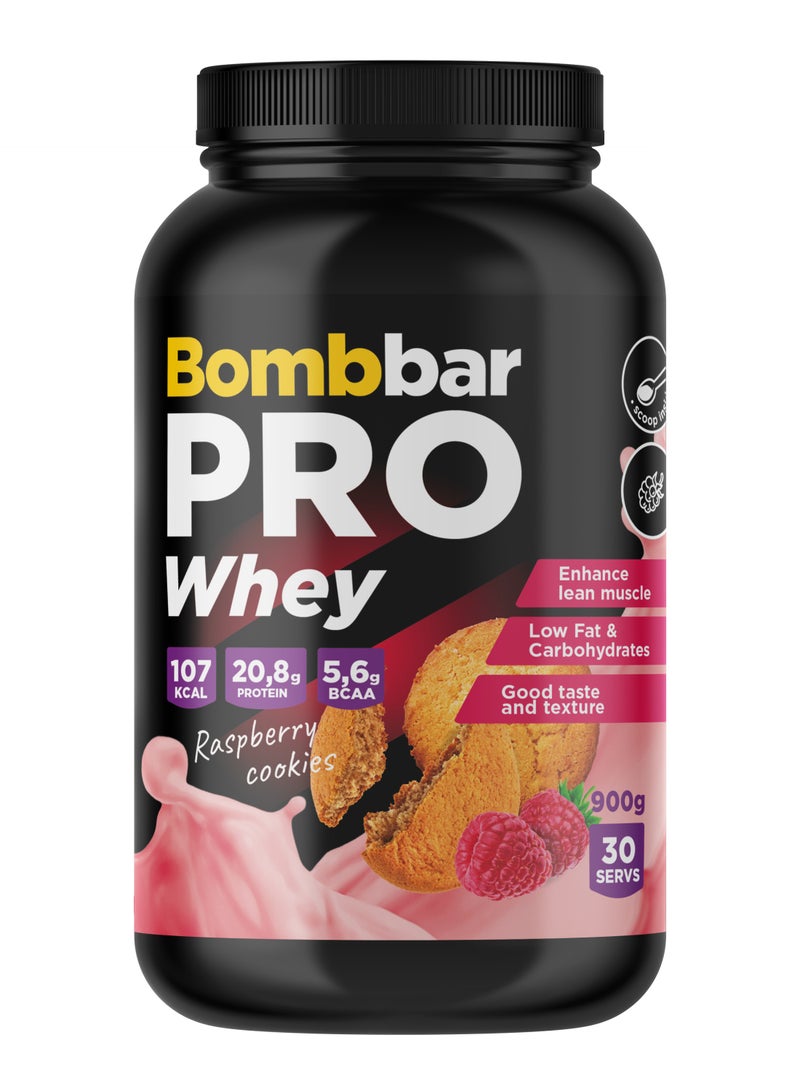 Pro Whey Protein Powder with Raspberry Cookies Flavour 900g
