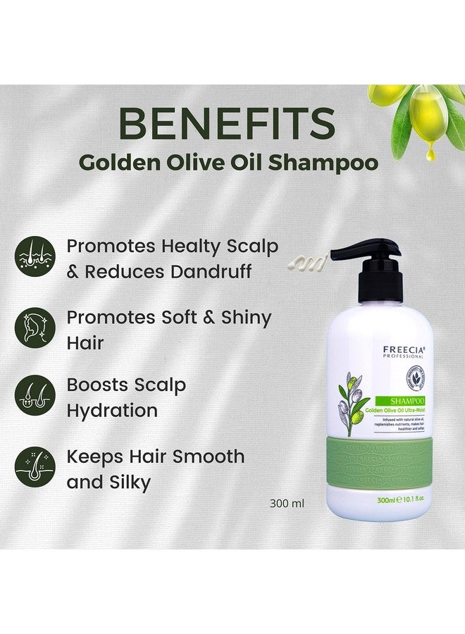 ® Professional Golden Olive Ultramoist Shampoo Paraben Free 80% Organic Moisturizes Hair Reduces Dryness Brittleness And Breakage Best Shampoo Unisex 300Ml