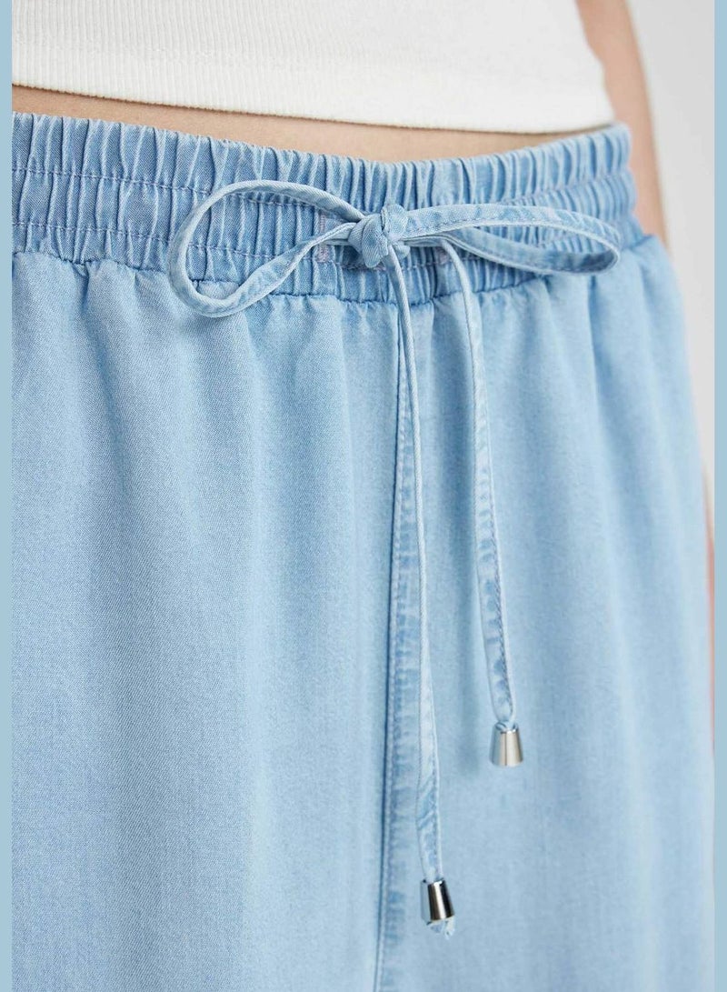 Culotte High Waist Crop Fit Jean Trousers
