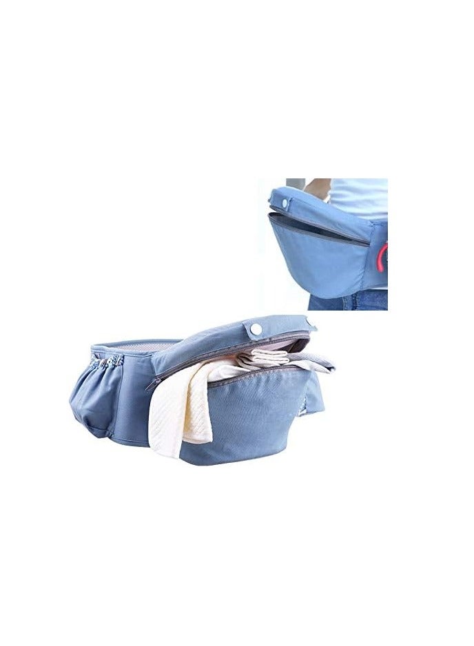 Baby Carrier Back Seat with Three Pockets Adjustable Belt Waist Seat Outdoor Stool for Baby