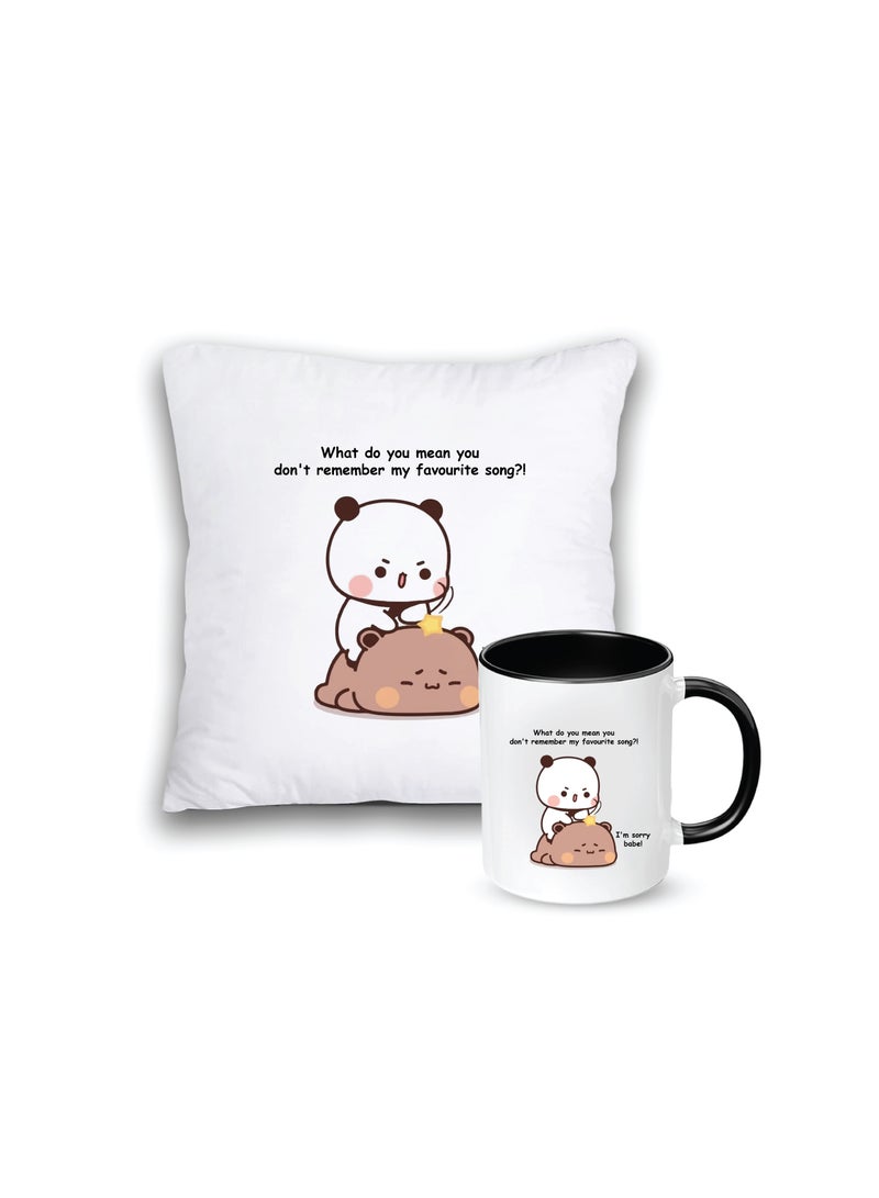 Cushion Cover and Ceramic Mug for Couples - Gift for Boy Friend - Gift for Girl Friend