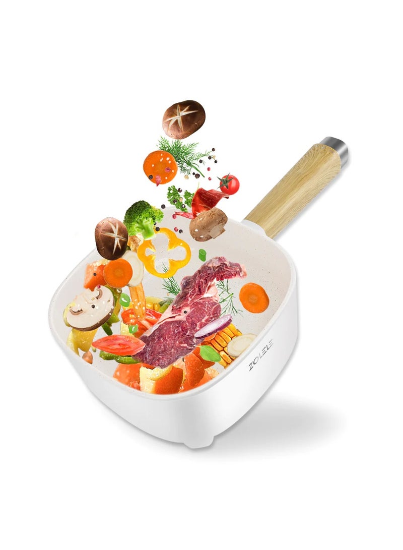 Zolele ZC306 Electric Cooking Pot Multifunctional Hot Pot 3L Large Capacity Non Stick Coating Frying Pan 1000W - White