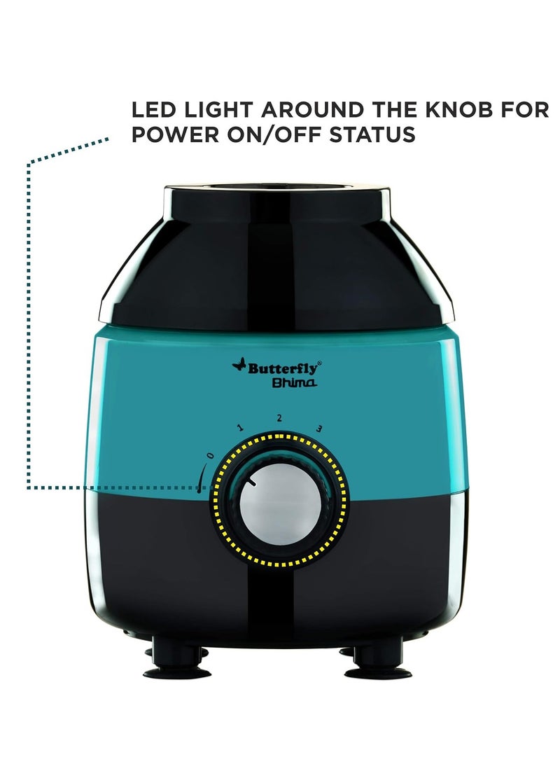 Butterfly Bhima 1000 Watts mixer grinder with 4 Jars Turquoise plastic