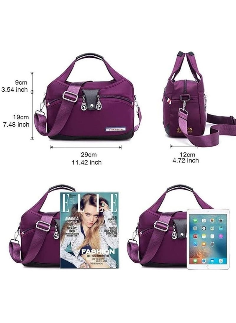 Ladies handbags Large-capacity Waterproof Anti-theft Women's Fashion Handbag, Oxford Cloth Travel Daypack, Multi Zipper Pockets Crossbody Shoulder Bag