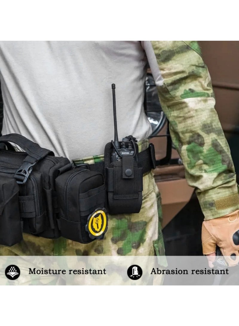 Kyrio Molle Radio Holder Walkie Talkie Pouch Case, suitable for Tactical Hunting Intercom Bag Interphone Pouch.