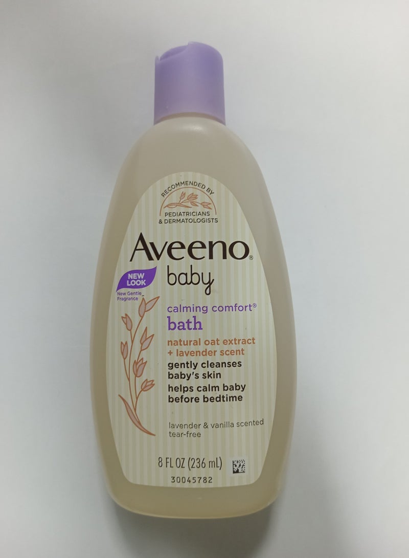 AVEENO Calming Comfort Bath Natural Oat Extract lavender Scent 8 Fl Oz 236 mL