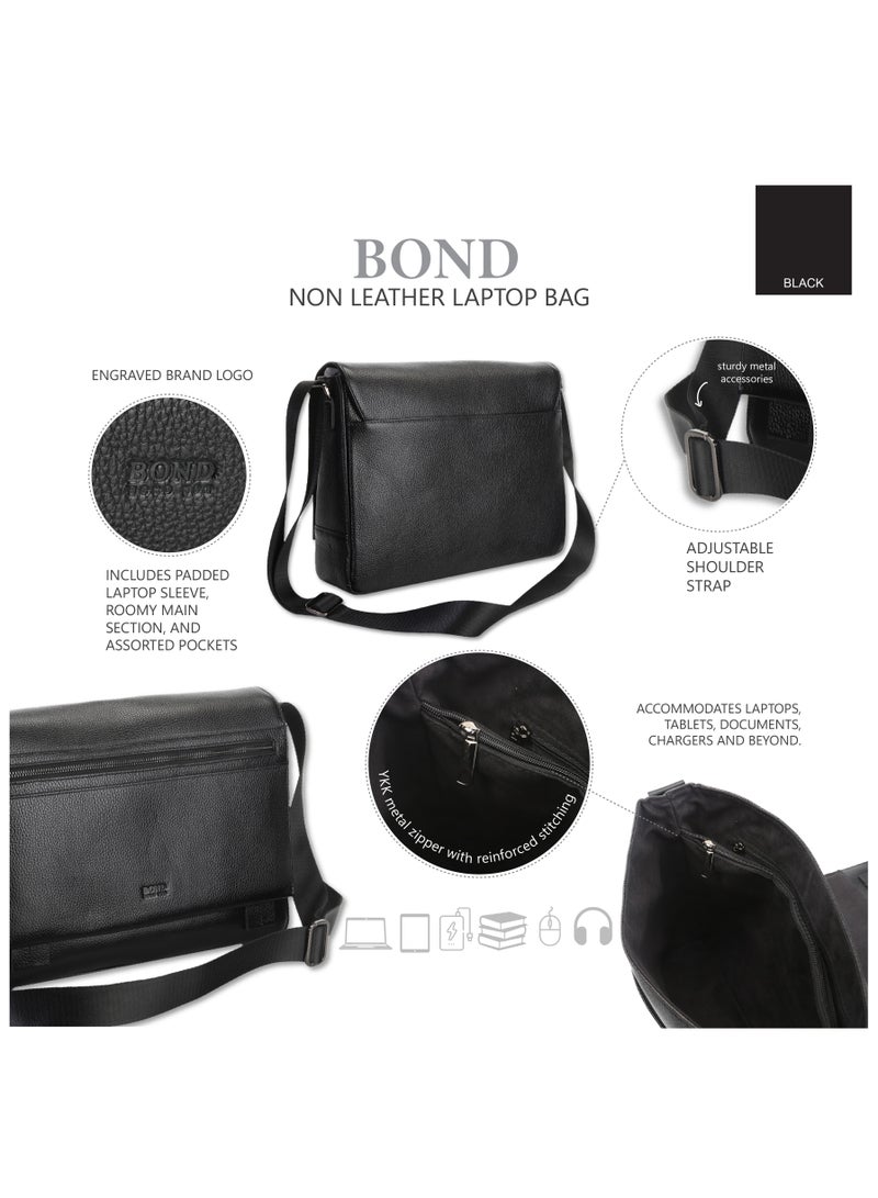 Bond Non Leather Laptop Bag Black - 1108