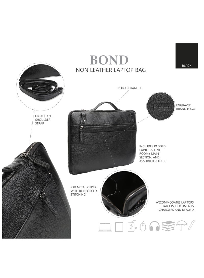 Bond Non Leather Laptop Bag Black - 1419