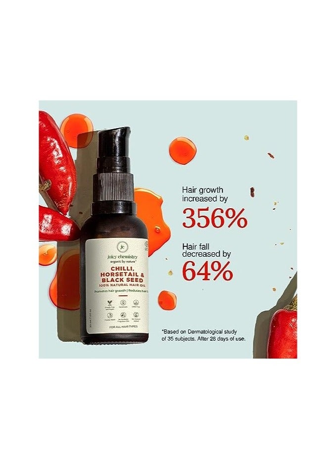 Juicy Chemistry Chilli, Horsetail & Blackseed Hair Oil 30 ML