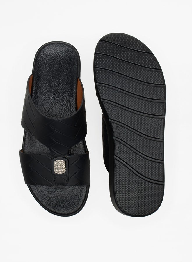 Men's Textured Slip-On Arabic Sandals