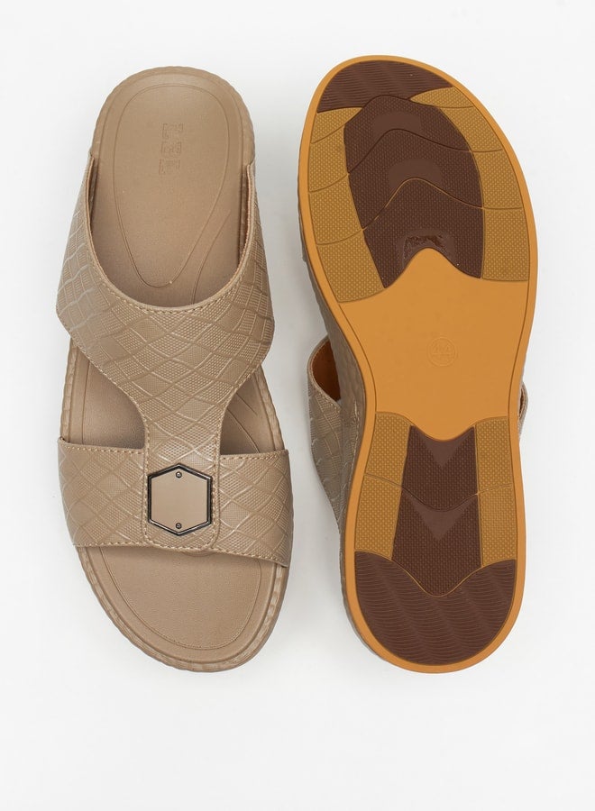 Men's Textured Slip-On Arabic Sandals