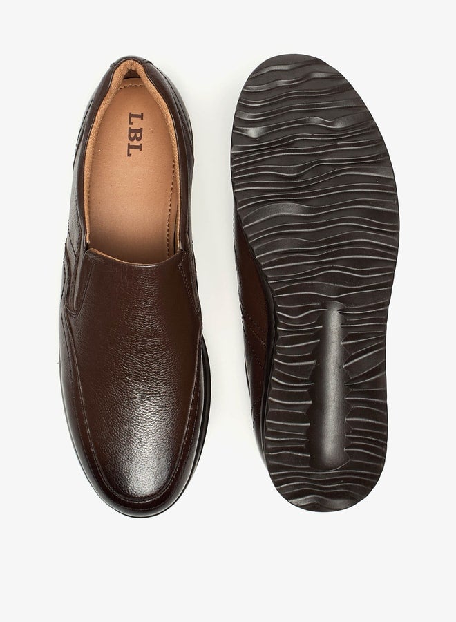 Men Textured Slip-On Loafers