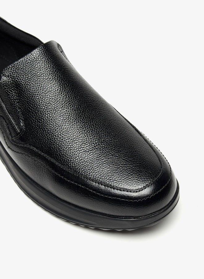 Men Textured Slip-On Loafers