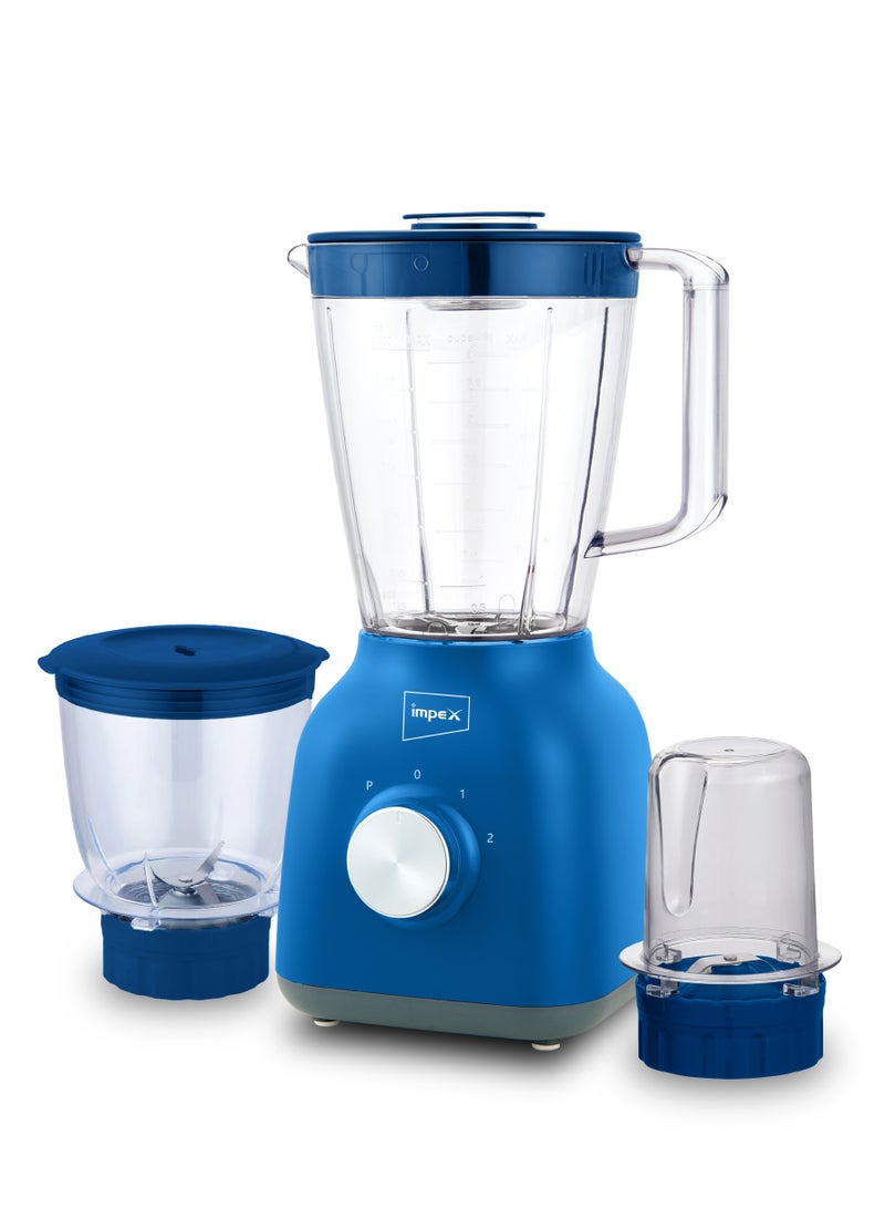 Blender Mixer Grinder with Mincer Mills Pulse rotation 2 Speed Control and Overheat Protection, 2 Years Warranty 1.5 L 400 W BL 3503BL Blue