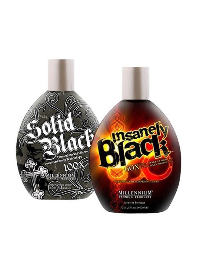 Pack Of 2 Insanely Black And Solid Black Tanning Lotion Set