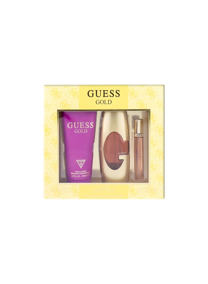 Guess Gold Gift Set For Women Eau de parfum 75 ml + Body Lotion 200ml + Eau de parfum 15ml Travel sp
