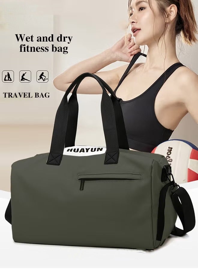 Multi Functional Large Capacity Carry on Luggage Bag Wet and Dry Separation Shoe Compartment Gym Bag Suitcase with Pull Rod Perfect for Short Business Trips and Travel