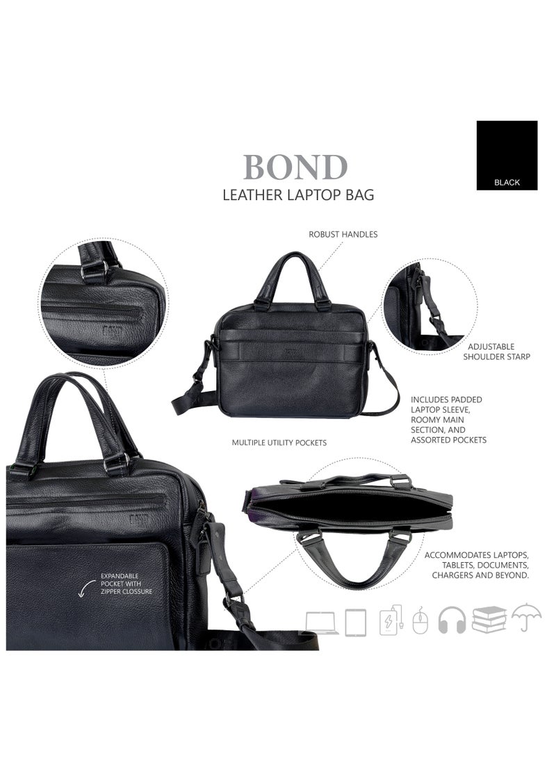 Bond Non Leather Laptop Bag Black - 1424