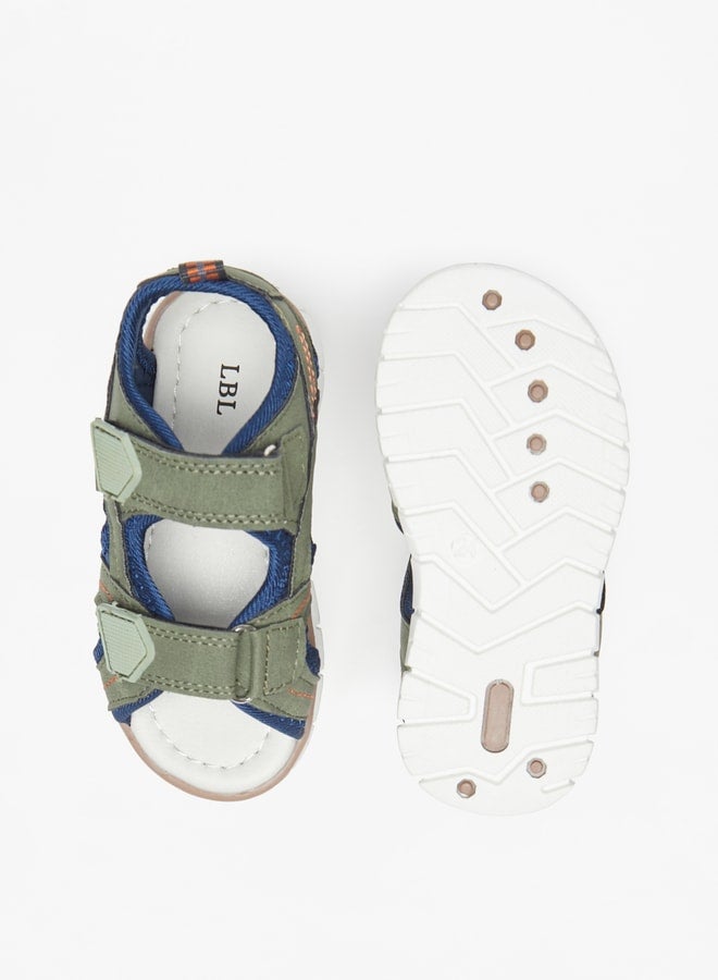 Boys Panelled Sandals with Hook and Loop Closure