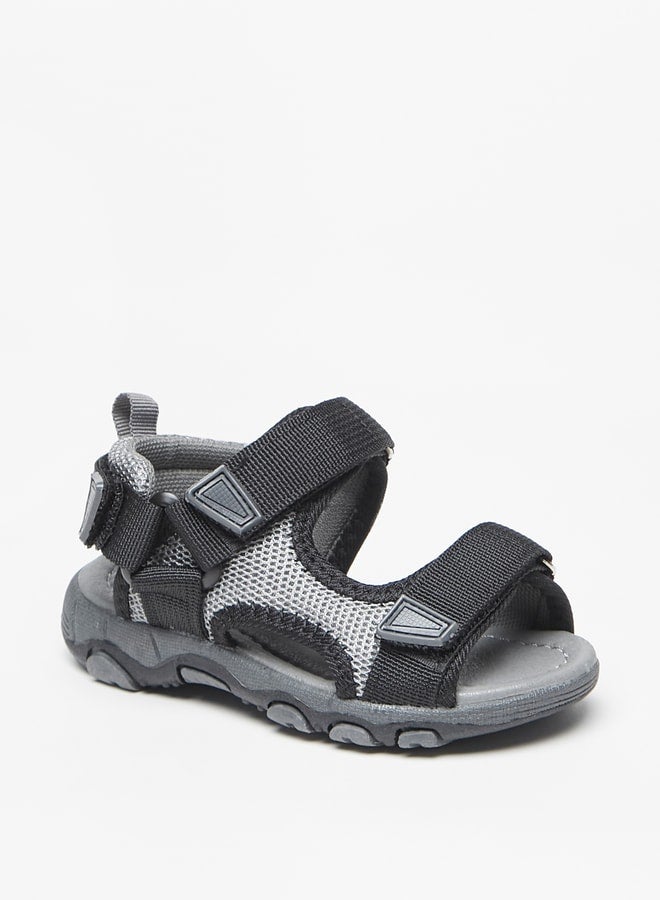 Boys Textured Backstrap Sandals with Hook and Loop Closure