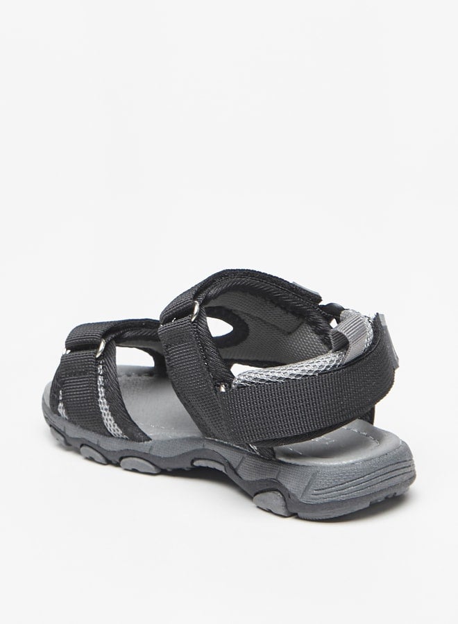 Boys Textured Backstrap Sandals with Hook and Loop Closure