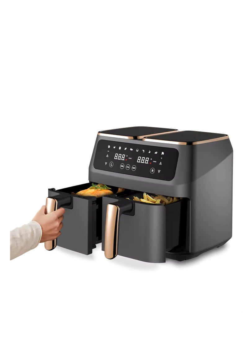 Disnie Professional Multifunctional Smart Touch Control Heating Dual Basket Air Fryer 8L