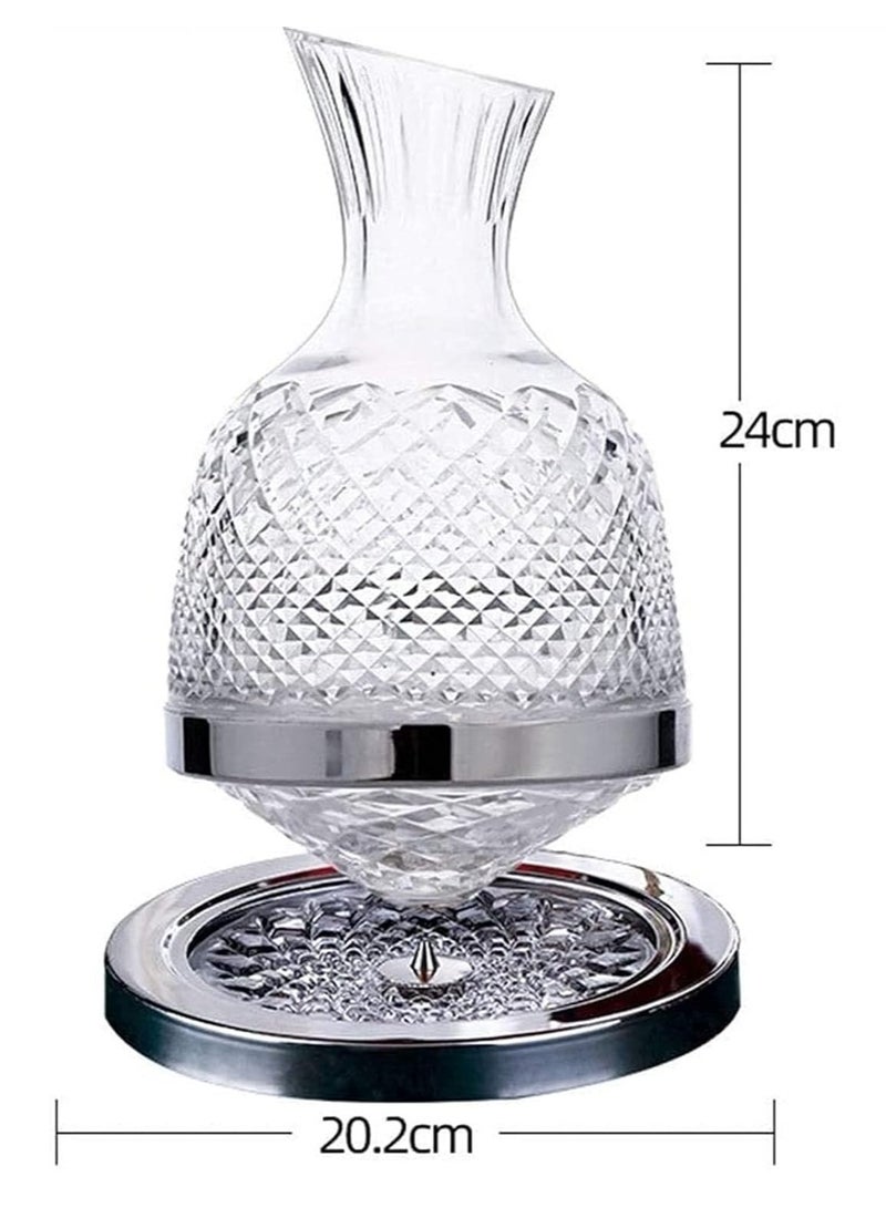 Decanter Sets for 1500ml With Stainless Steel Glass Base Large Top Spiral