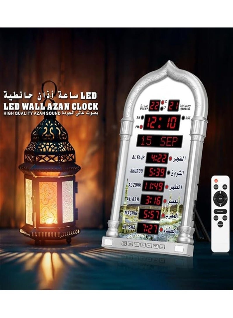 Digital LED Islamic Mosque Azan Prayer Clock for Home, Office, Hall and Mosque