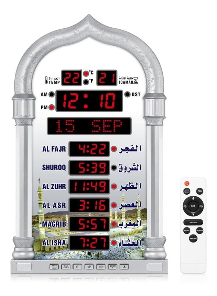 Digital LED Islamic Mosque Azan Prayer Clock for Home, Office, Hall and Mosque