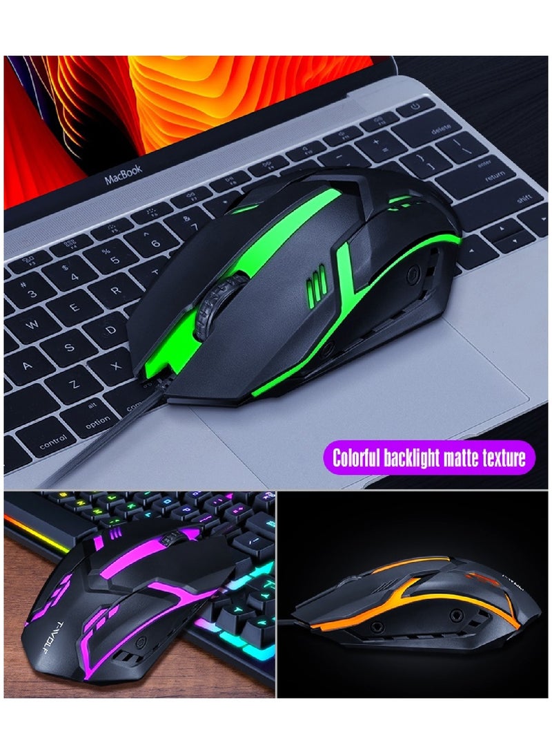 Wired Keyboard And Mouse Set 104 Keys USB Wired Keyboard 2400DPI Mouse Rgb Backlit Gaming Keyboard Mouse Combo