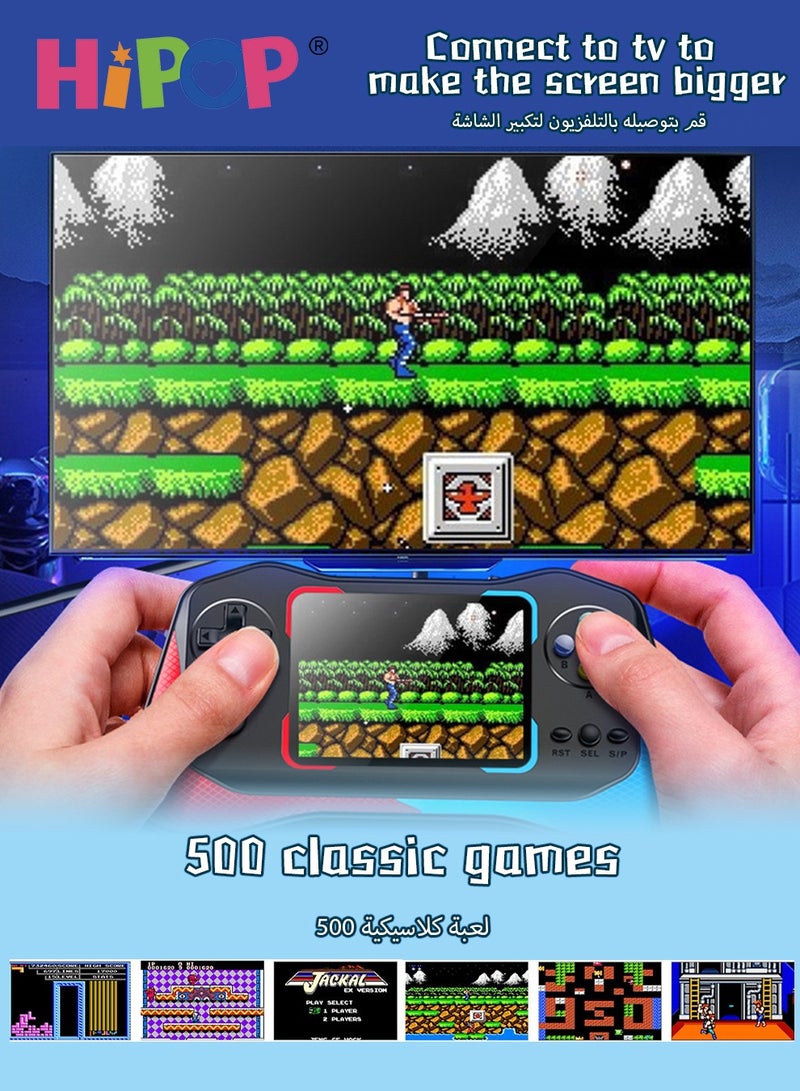 500 In 1 Handheld Game Console with one Gamepads,3.5-Inch HD Screen Retro Games,Handheld Game Console for Kids