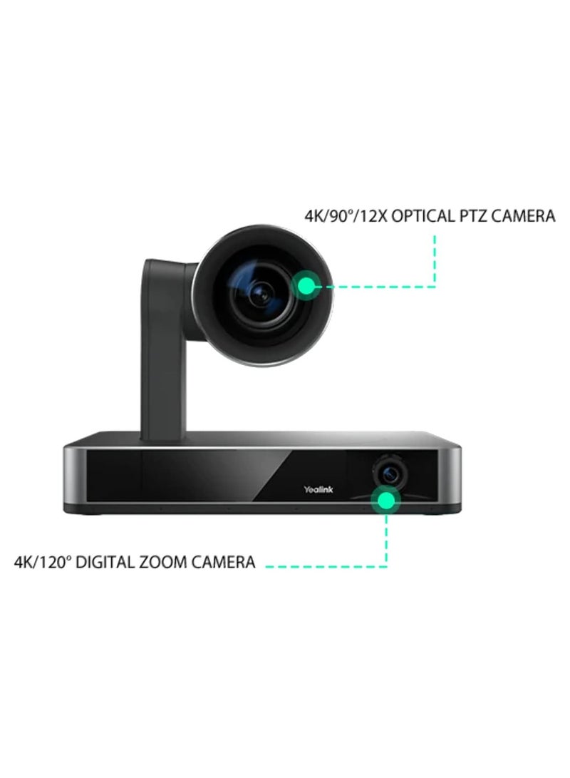 Yealink UVC86 4K Dual-Eye PTZ Camera – AI Auto Framing, Presenter & Speaker Tracking, 12x Optical Zoom, USB/HDMI/Wi-Fi for Conference Rooms
